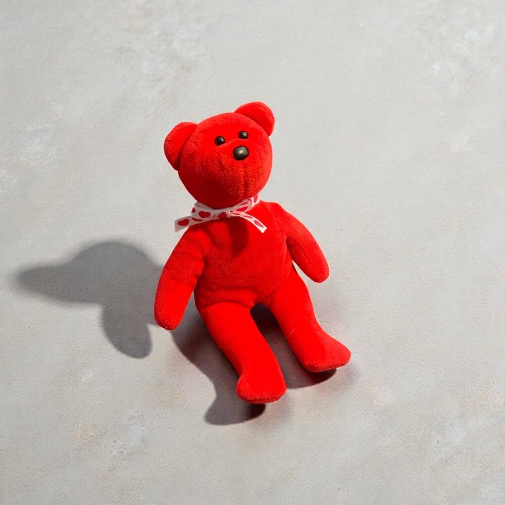 Ty Beanie Baby AMOR 1998 Red Valentine Bear Plush 8” Retired
